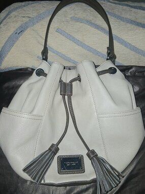 Taupe Tignanello Drawstring Bag